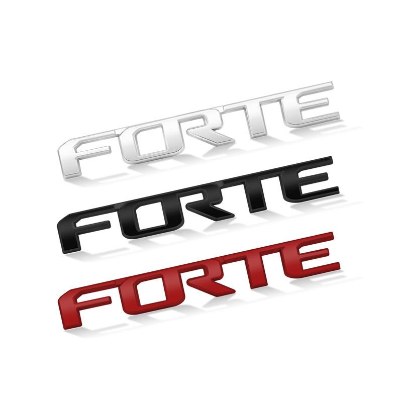 Car Styling 3D Chrome Metal FORTE Letter Logo Car Body Sticker Fender Side Emblem Rear Trunk Badge Decor Auto Accessories