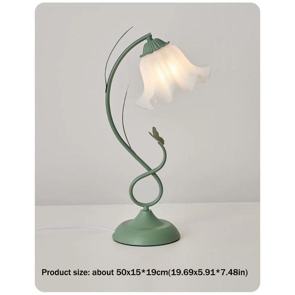 Rural Style Desk Lamp for Creating Atmosphere Floral Table Lamp Vintage Night Light Bedroom