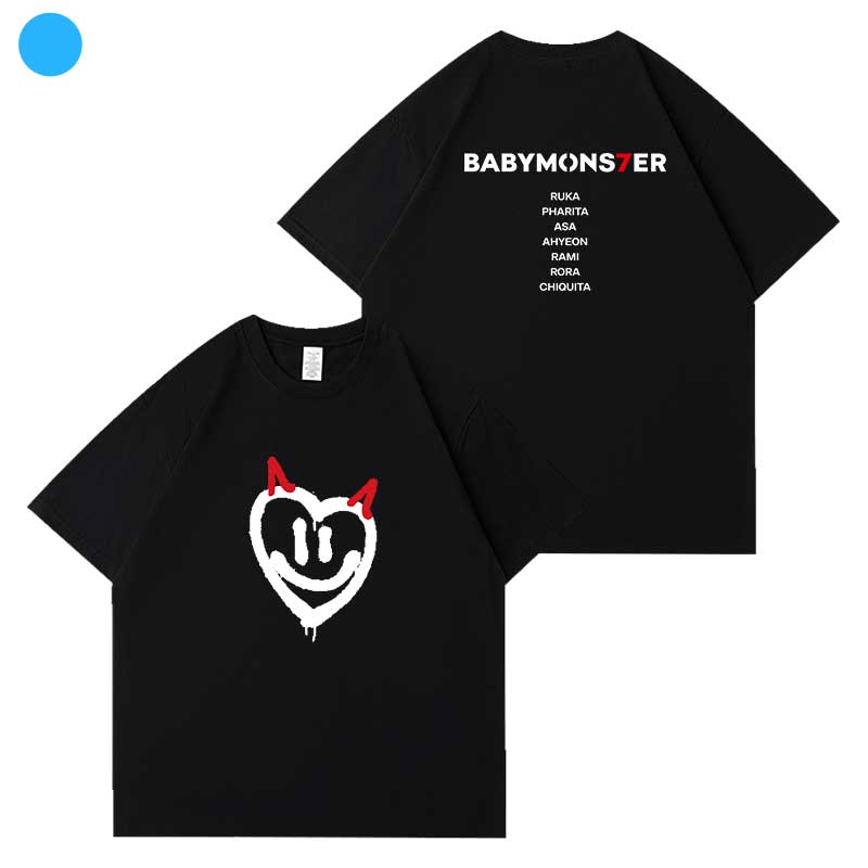 BABYMONSTER See You There Tshirt Kpop Fashion Summer Cotton Short Sleeve Tee Tops Unisex Women Hip Hop Loose Letter Print T Shirt