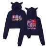 K-Pop Demon Hunters Mira Rumi Zoey Cat Cropped Hoodies Women Long Sleeve Hooded Pullover Crop Tops Casual Streetwear Clothes