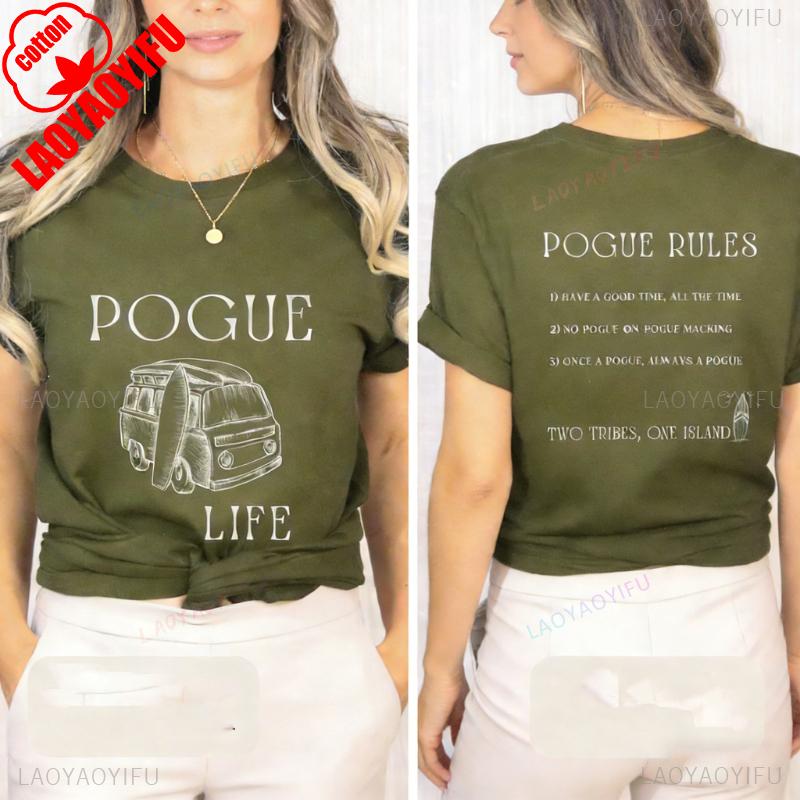 Pogue Fan Life Shirt Outer Banks Gift for Fans Rules Unisex Tee Commuter Allmatch Printed Tshirt Tops Casual Shortsleev