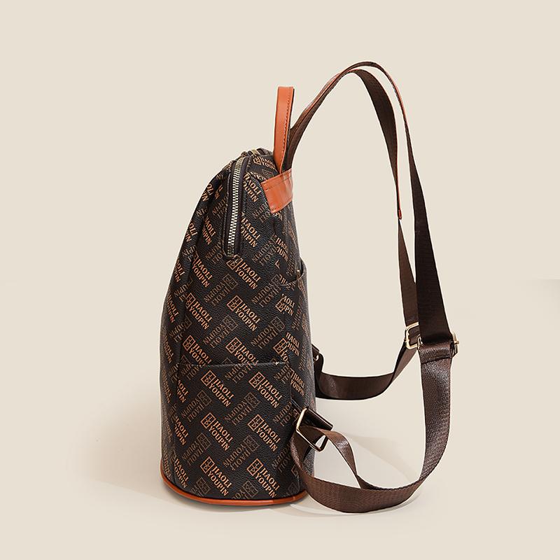 Print Backpack Women's Large Capacity Commuter Backpack Retro Student Schoolbag