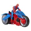 Spiderman Figurine 10 Cm Arachnomoto Web-shooter, Figurine and Motorcycle, Marvel Spider-man Epic World of Action, from 4 Years