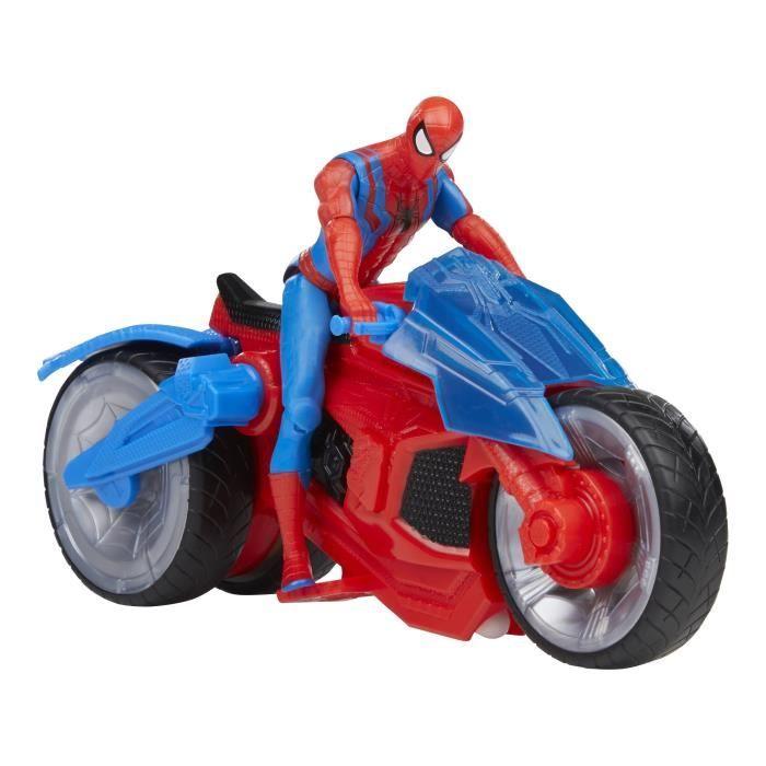 Spiderman Figurine 10 Cm Arachnomoto Web-shooter, Figurine and Motorcycle, Marvel Spider-man Epic World of Action, from 4 Years