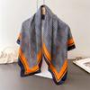 Contrasting Color Thousand Bird Grid Simulation Silk High-End Printing Large Square Scarf Silk Scarf Shawl Headscarf Neck Protection Scarf Scarf