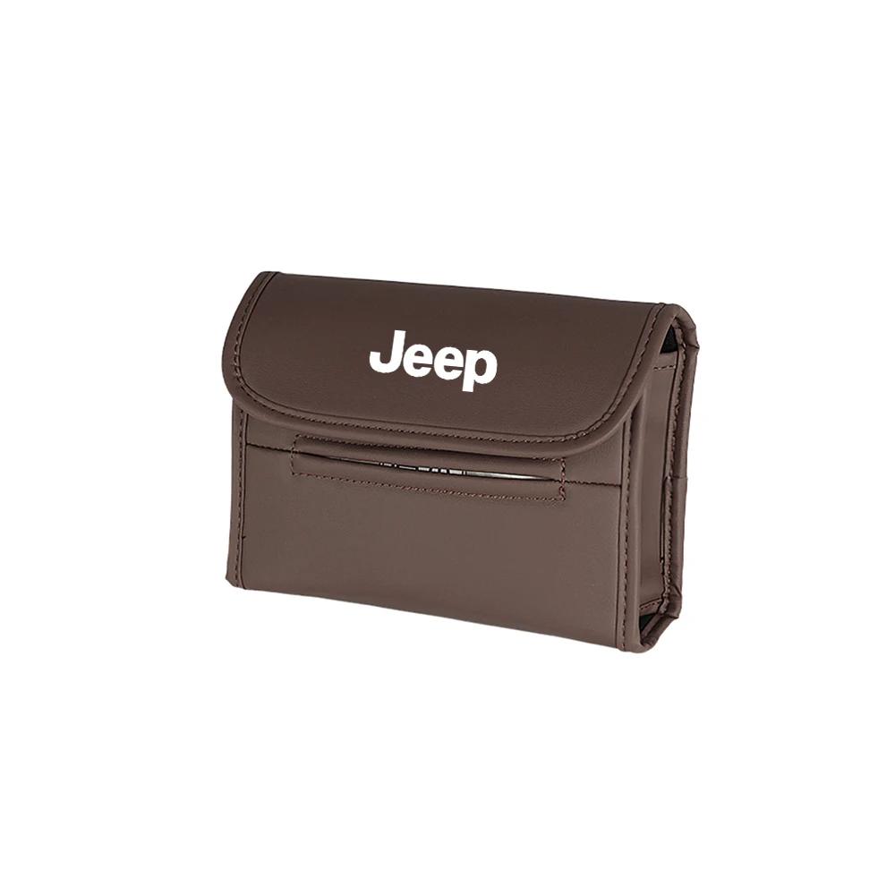 For Jeep Car Badge JEEP Emblem Styling Tissue Box Seat Back Paper Box Interior Accessories For Jeep Renegade Wrangler Compass