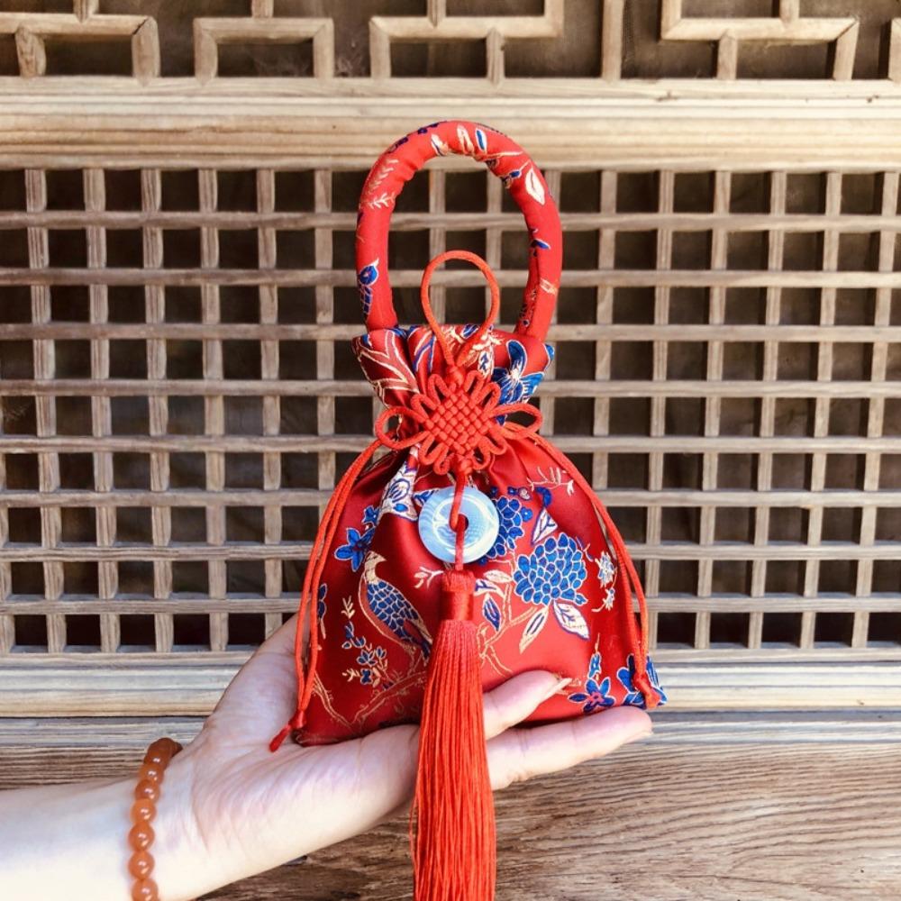 Dragon Chinese Knot Tassel Handbag Chinese Style New Year Bucket Bag Festive Sugar Bag  Outdoor