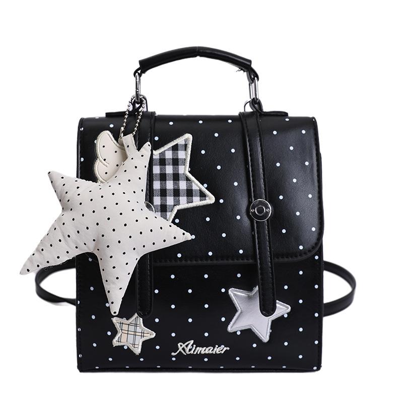 Spring and Summer New Fashion Trend Shoulder Messenger Bag Girls Commuter Leisure Backpack Multi-purpose Double Shoulder Small Schoolbag