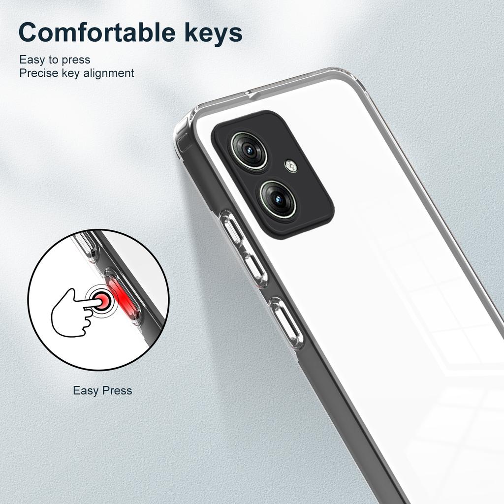 Pro Motorola Moto G54 5G Pouzdro na mobilní telefon TPU+PC Ochrana objektivu Průhledný zadní kryt