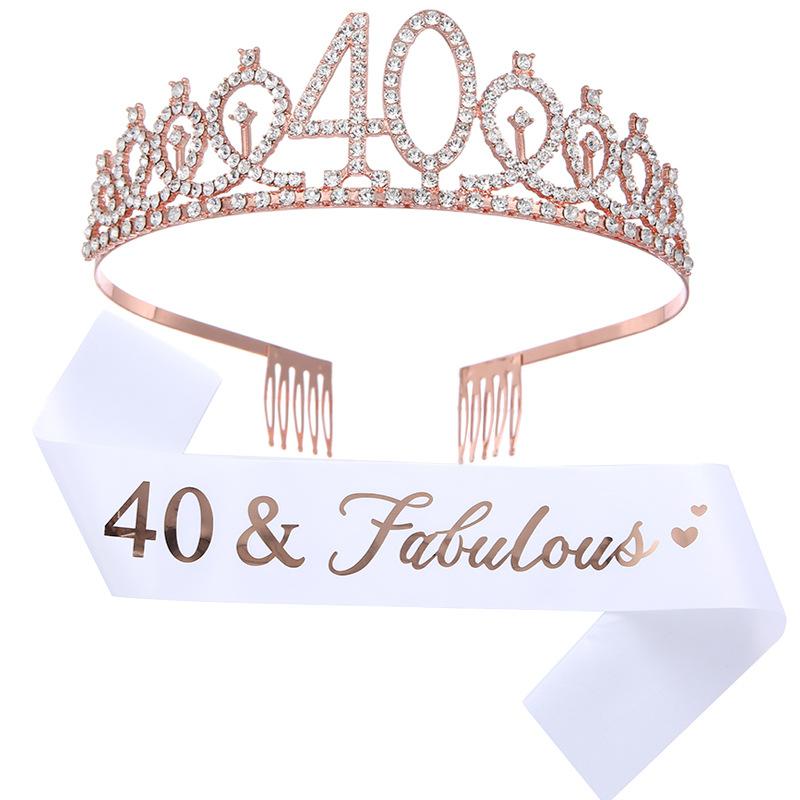 Europäische und Amerikanische Mode Legierung Digitale Krone Stirnband Digitaler Geburtstag Schultergurt Set Geburtstagsparty Ball Kopfschmuck für Mädchen