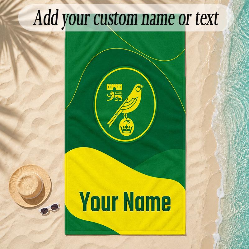 Beach TowelNorwich City Custom Name Text Personalized Soft Towel for Beach Pool Indoor Home Decor Gift