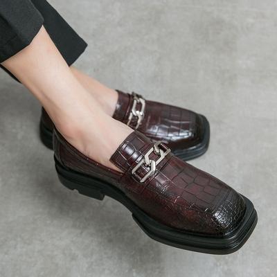 Plateau-Schuhe in Übergröße Big-Head-Lederschuhe Herren 2025 Frühjahr und Herbst neue Slipper 45 bequeme Lederschuhe