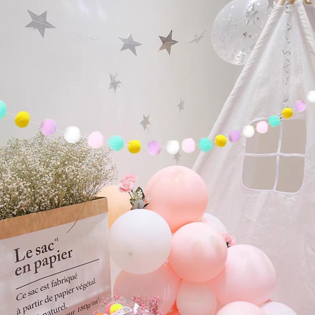Macaron Color Ball Banner: Children's Room and Festival Hanging Decor
