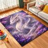 1PC White dragon in purple forest Print Carpet Rug for Living Room Bedroom Sofa Doormat Home Decor Non-slip Floor Mat
