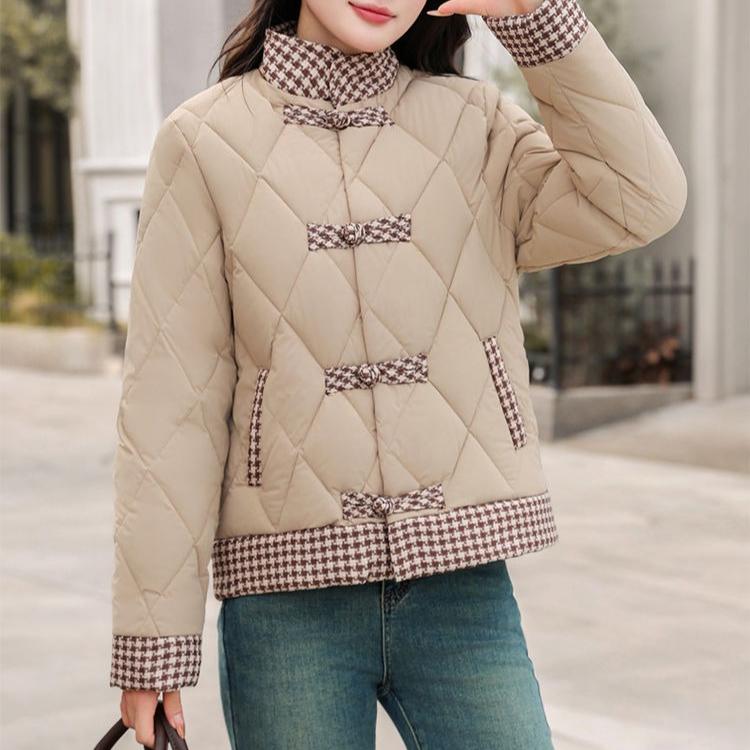 Lightweight Short Padded Coat Women Chinese Style Autumn Fashion Quilted Jacket