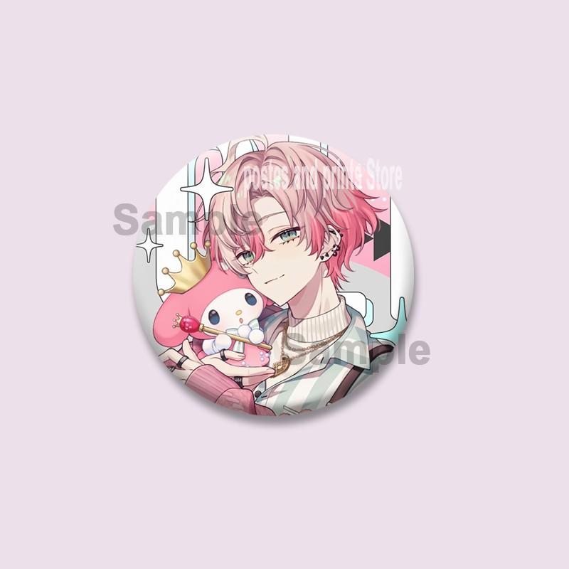 Cartoon Game Merold Kurode Hallritt Brooch Anime Fragaria Memories Lapel Pins Plastic Round Badge for Bag Hat Jewelry XMAS Gifts