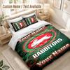 Custom Name Bedding Set 3 PiecesSouth Sydney Rabbitohs Print Duvet Cover + 2 Pillowcases Soft Bed Decor