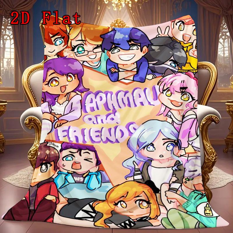 Aphmau and Friends 2D Flat Pattern Flannel Blanket High Quality All Seasons Warmth and Comfort Perfect for Christmas Gifts.DMT0925215