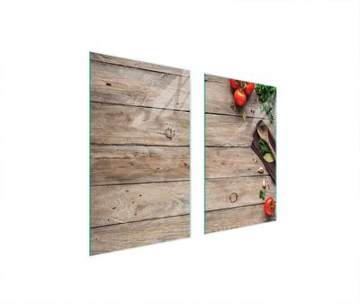 PLAQUE DE PROTECTION EN VERRE POUR PLAQUE DE CUISSON 75x52 BOIS