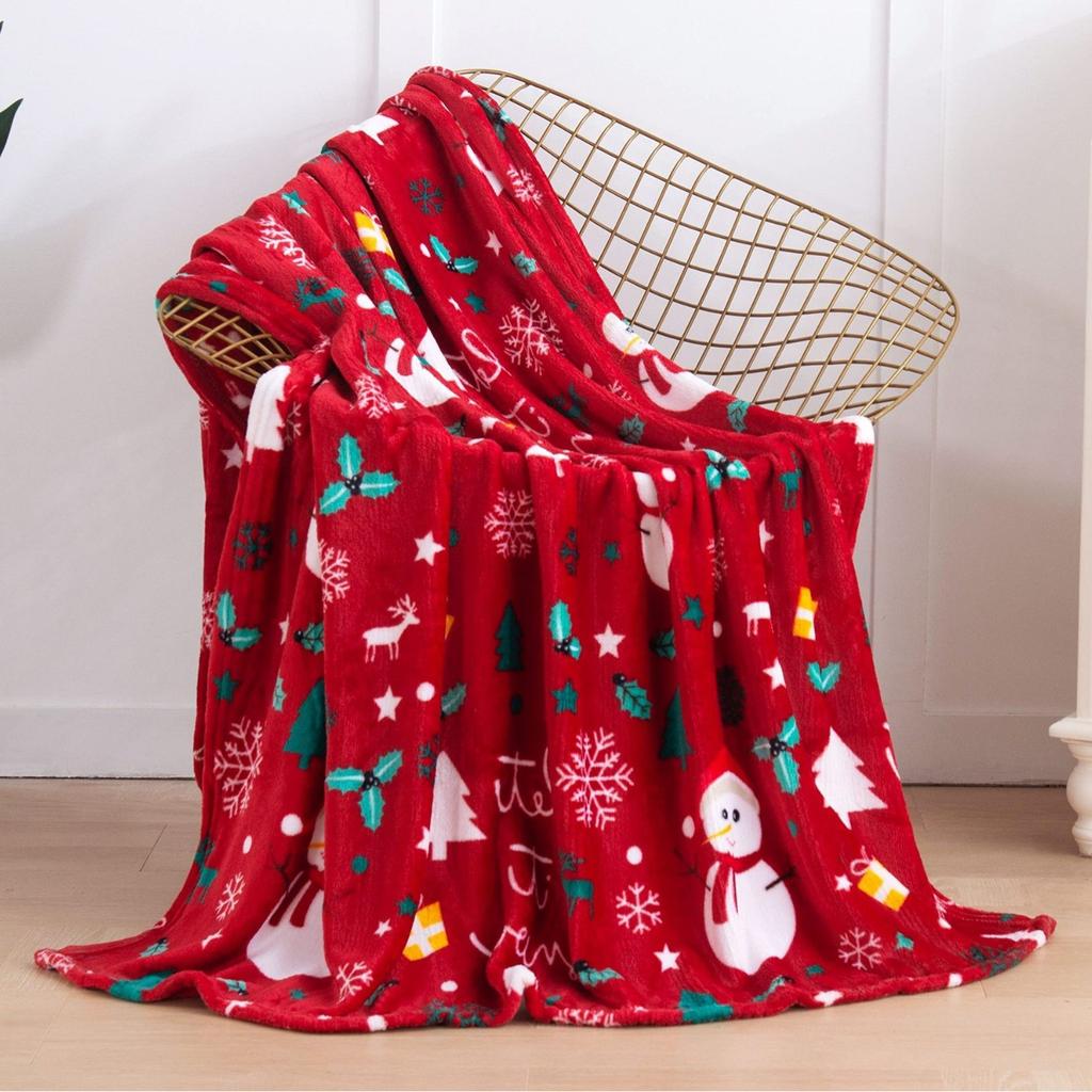 Christmas Blanket Soft Flannel Warm Plush Holiday Decoration Blanket Winter Comfortable Sofa Blanket S135