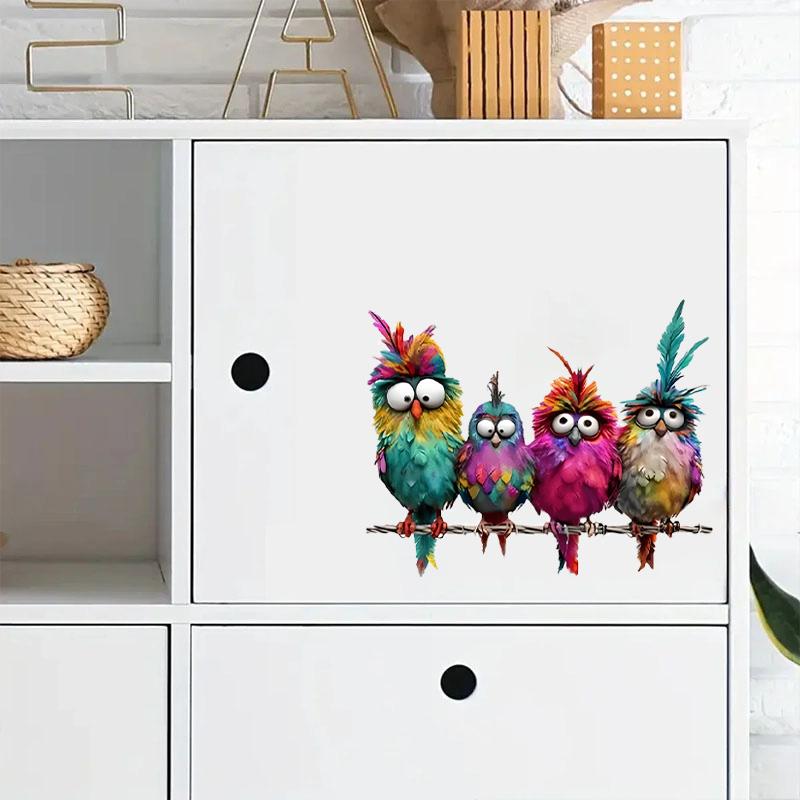 1PC Creative Funny Bird Decal - Glass Window Sticker for Wall Mirror & Festival Home Decor