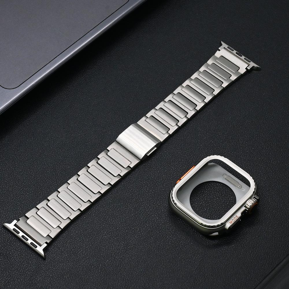 Titanium Strap+metal Case for Apple Watch Ultra 1/2 49mm Series 10 46mm Men Magnetic Bracelet for Iwatch 9 8 7 6 5 SE 45mm 44mm