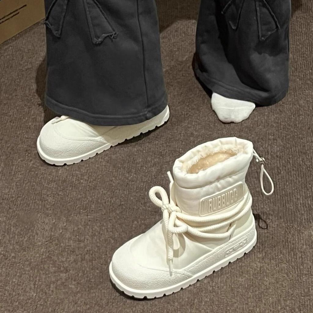 Thick-soled Snow Boots Women's 2025 New Winter Velvet Women's Shoes Non-slip Short Boots Warm Large Cotton Shoes Waterproof Short Tube