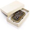 2 Pcs Vintage Foldable Makeup Mirror, Portable Cosmetic Pocket Mirror, Double Sided Butterfly Peacock Vanity Mirror, Metal Compact Small Folding