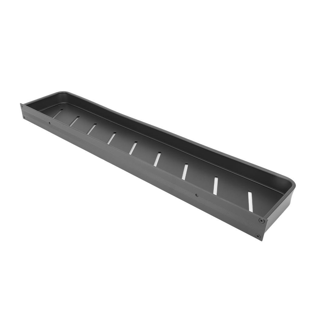 Coș de duș Aluminiu spațial Inoxidabil Netezire Simplu Negru Robust Raft de perete pentru baie cu 5