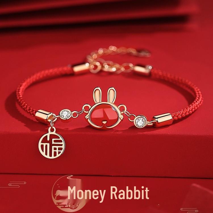 

2023 Год Кролика Красный Браслет из Бусин - Рождественский Подарок для Женщин Copper