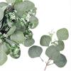 24Pcs Artificial Eucalyptus Stem Branches Round Eucalyptus Leaf with White Flower Decor Artificial Wedding Decor Plant