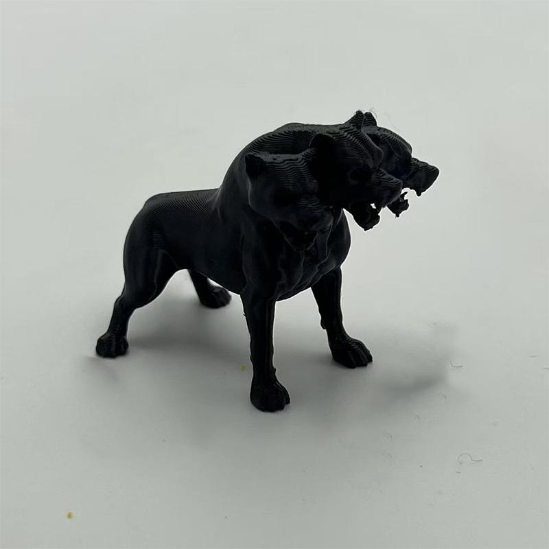 Gothic Three-Headed Dog Statue Desktop Ornaments Scary Black Design Desk Home Decoration
