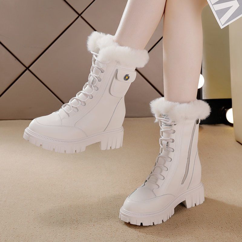 Fashion Winter Chunky with Laces Booties Waterproof Round Toe Woman Shoes Sale Trend 2025 Fashion New in Non Slip Snow Boots for Women