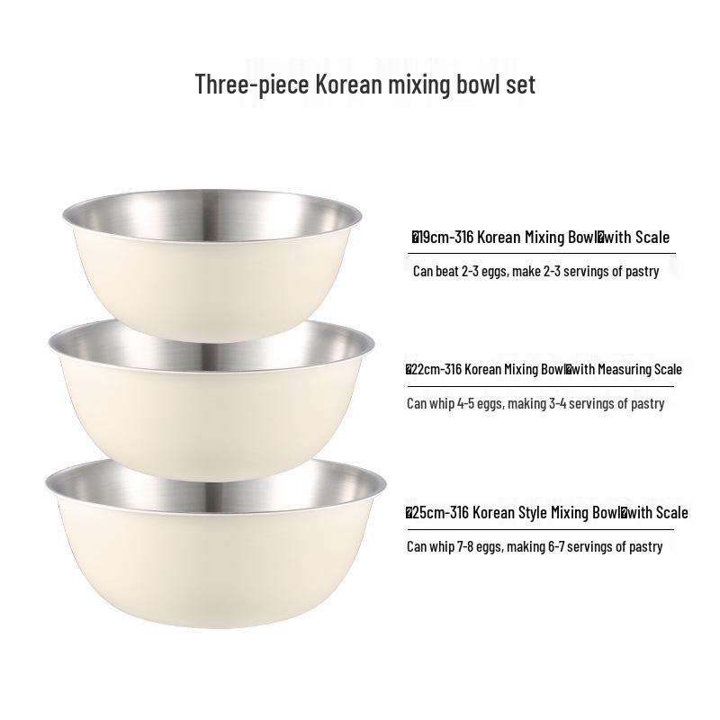 Extra Dicke Edelstahlspülschüssel in Lebensmittelqualität mit Skala für Gemüse & Teig—Haushaltsküchen-Mischschüssel