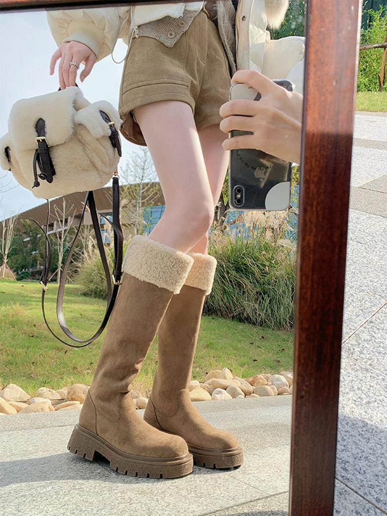 Long Boots Snow Long Boots Winter Small Man Heightening Warm Velvet High Knight Boots