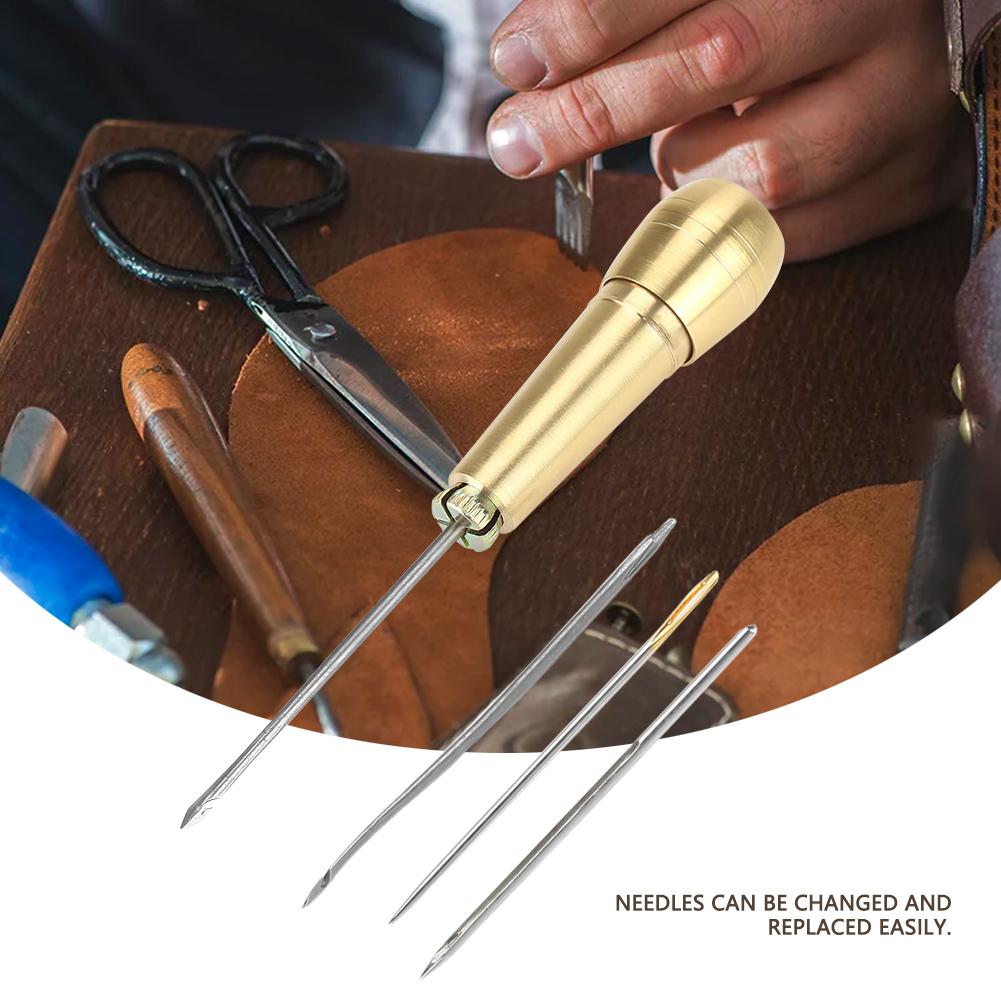 18m Black Brown Lines Threads for DIY Shoes Repair with Hook Needles Sewing Awl Kit