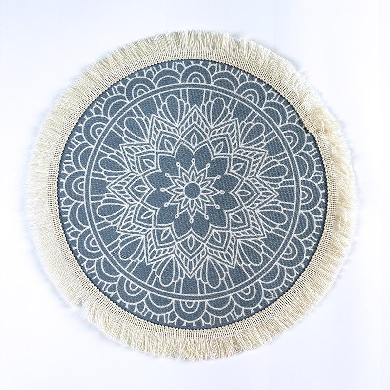 Bohemian Woven Cotton Tassel Placemat & Heat-Resistant Pad