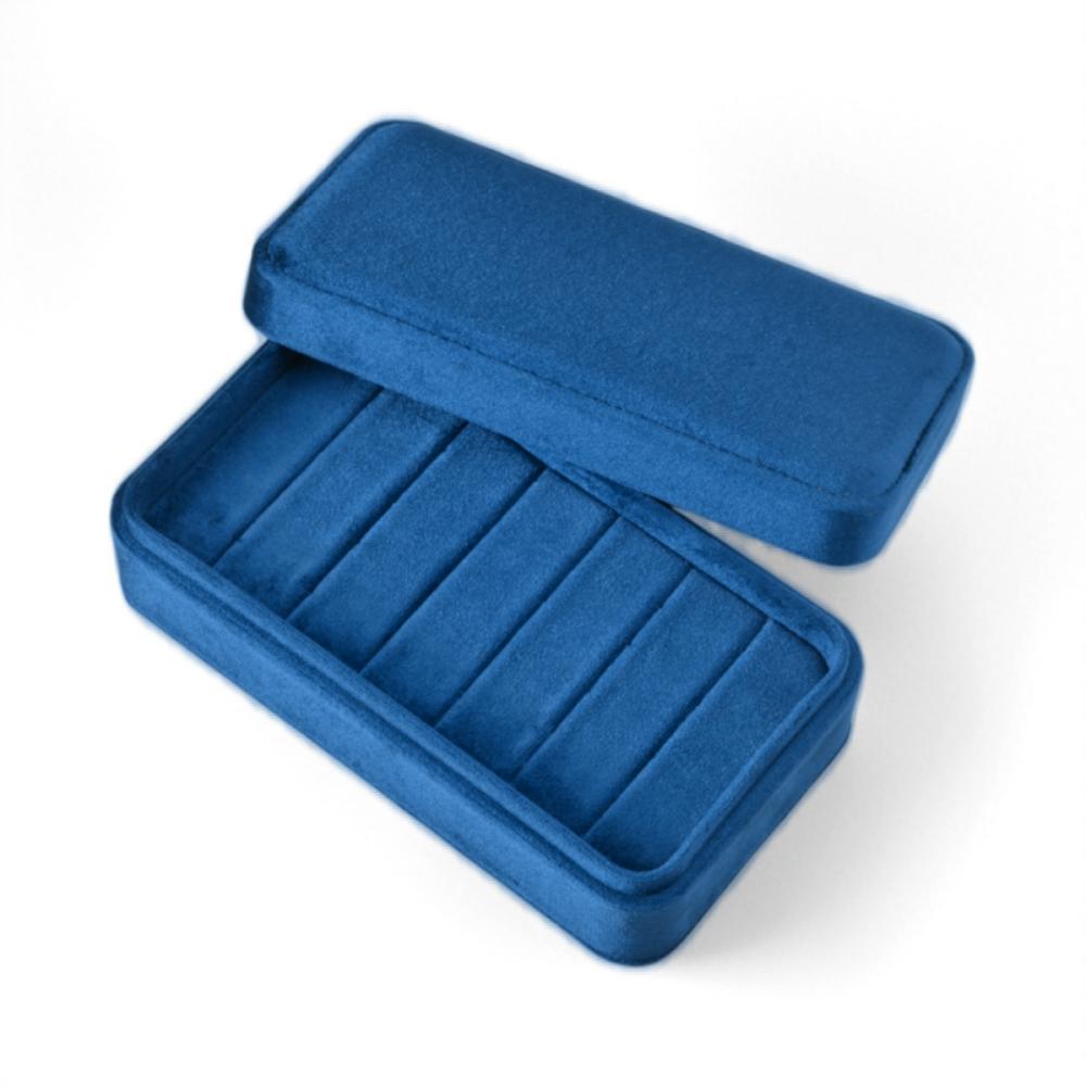Rectangle Velvet Jewelry Box With Lid Premium Earrings Ring Storage Box Portable Jewelry Display Gift Case Custom Logo