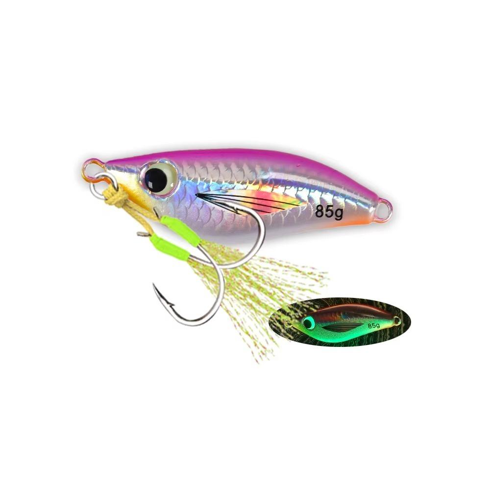 Metal Construction Fishing Jig Lures Glow Shore Casting Lures New Jigging Spoon Lure  Shore Casting