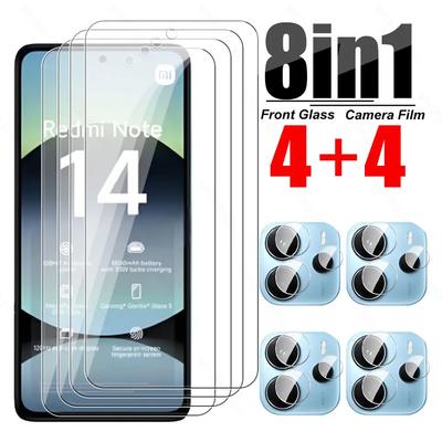 [4+4] 8 ks Fólie na objektiv fotoaparátu+Ochranné sklo na displej Pro Xiaomi Redmi Note 14 13 Pro 4G 5G Redmi 13C 14C A5 Pro Xiaomi 14T POCO X6 M6 Pro