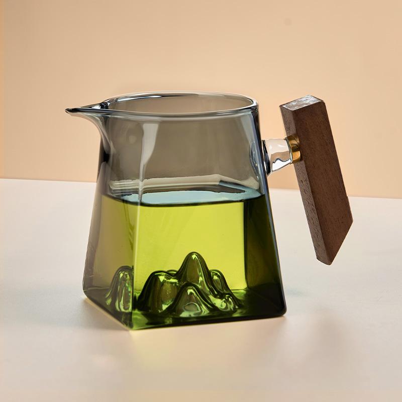 Fair Cup Glas hochwertig verdickt Teeteiler Teefilter eine Tee-See kleines Grün orange Teeglas Teeset Herrenbecher
