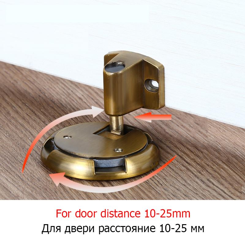 KAK Heavy Duty Magnetic Door Stopper Mechanical Door Stop Adjustable Door Holder Non-punch Sticker Furniture Door Hardware