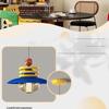 Dopamine Dining Table Set with Swing Arm Pendant Light and Eye-Protecting Ceiling Light for Kids