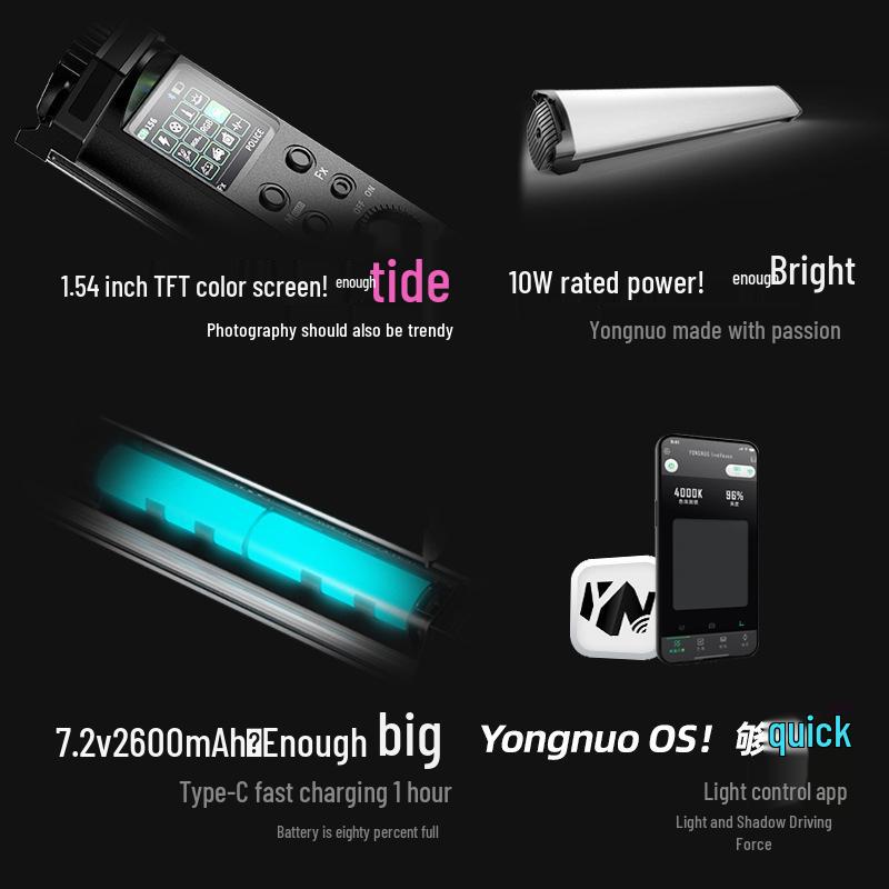 Yongnuo YN360Mini RGB Portable LED Stick Light for Live Broadcast & Outdoor Shooting