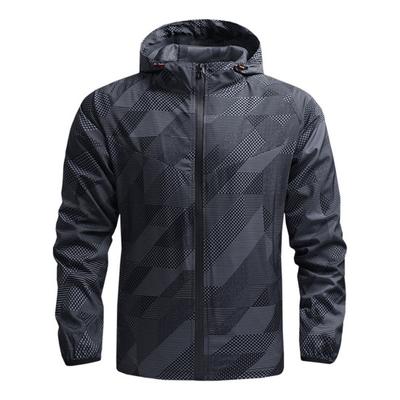 Men Spring Autumn Cycling Jacket Hooded Drawstring Long Sleeve Motocross Windproof Jacket Zipper Placket MTB Coat