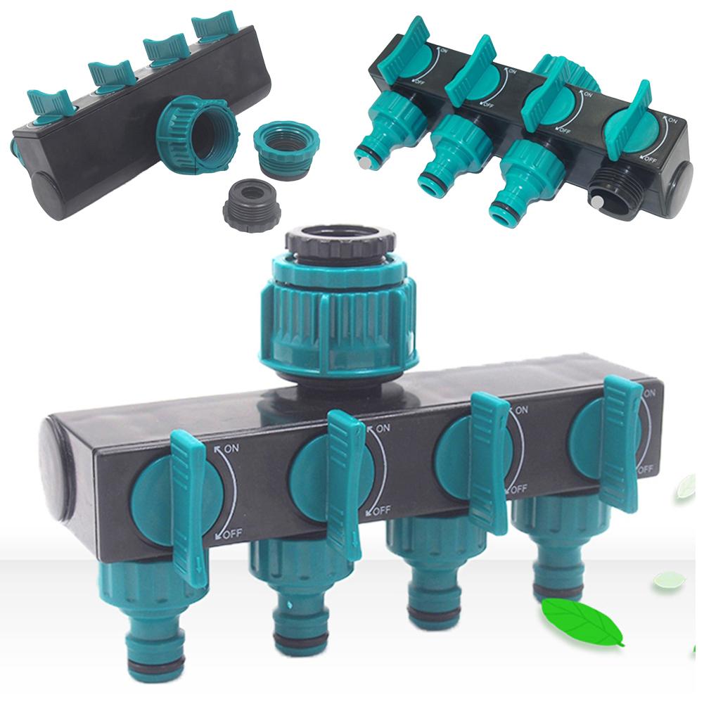 1/2in-3/4in-1in Hose Splitters Agriculture Irrigation Splitters Plastic 4-Way Water Separator for Drip Irrigation Lawns
