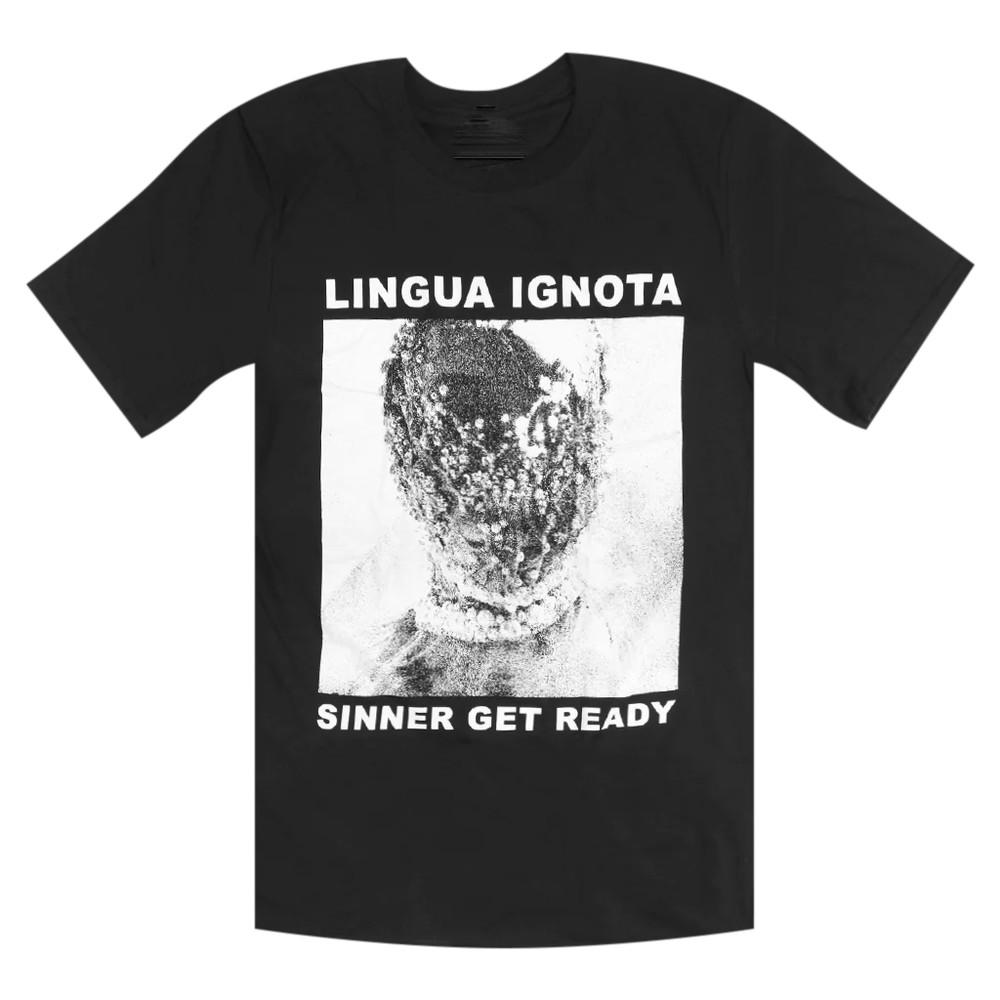 Винтаж Lingua Ignota - Готовься, грешник Хлопок Черный Все размеры Унисекс Футболка TT049 Унисекс Футболка XXL
