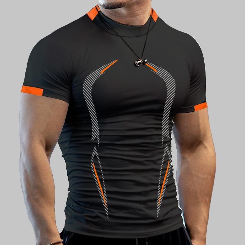 Camiseta deportiva a la moda para hombre, pantalón corto informal para deportes al aire libre, camisetas de manga corta, camiseta ajustada de entrenamiento de baloncesto