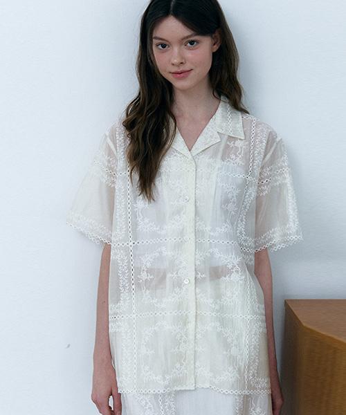 SHOP,ARA Dali Crochet Lace Shirt_Ivory