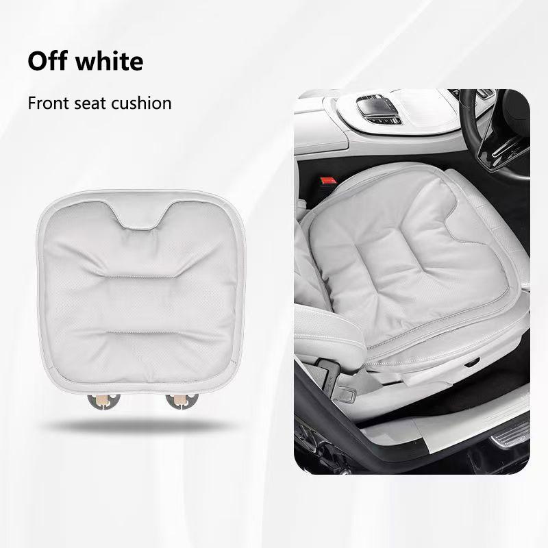 For Tesla Car Cushion Seat Cushion Backrest Single Piece Nappa Leather Breathable Velvet Four Season Universal Auto Interior